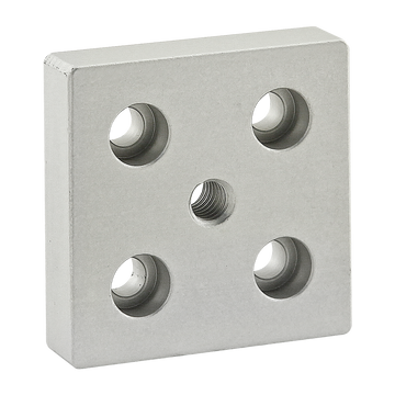 2127 -  10 Series 5 Hole - Center Tap Base Plate: 2.00" x 2.00" with 5/16-18 Tap