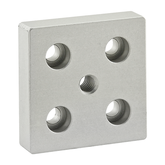 2127 -  10 Series 5 Hole - Center Tap Base Plate: 2.00" x 2.00" with 5/16-18 Tap