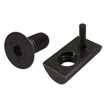 3531 -  Bolt Assembly: 5/16-18 x .750" Black FHSCS and Roll-In T-Nut with Flex Handle - Black Zinc