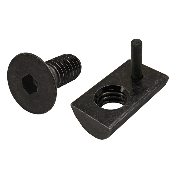 3531 -  Bolt Assembly: 5/16-18 x .750" Black FHSCS and Roll-In T-Nut with Flex Handle - Black Zinc