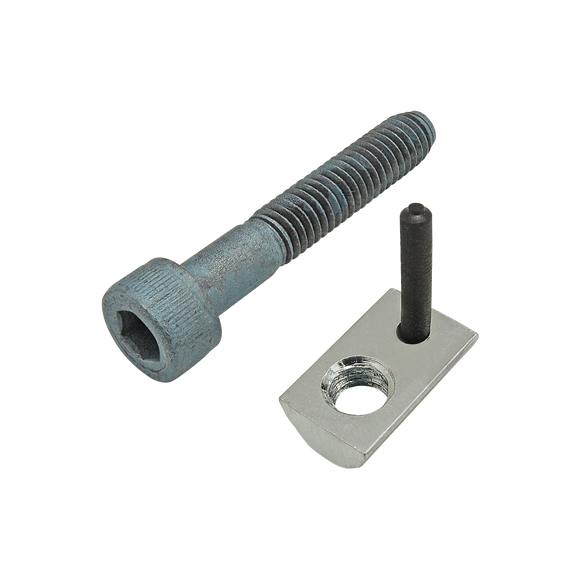 75-3448 -  Bolt Assembly: M6 x 35.00mm Blue SHCS and Roll-In T-Nut with Flex Handle - Bright Zinc