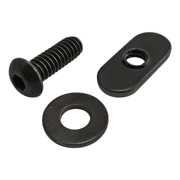 75-3810 -  Bolt Assembly: 1/4-20 x .750" Black BHSCS with Washer and Slide-In Economy T-Nut - Centered Thread - Black Zinc