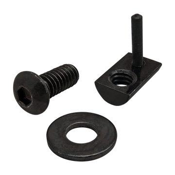 3484 -  Bolt Assembly: 1/4-20 x .625" Black BHSCS with Washer and Roll-In T-Nut with Flex Handle - Black Zinc