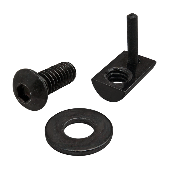 3484 -  Bolt Assembly: 1/4-20 x .625" Black BHSCS with Washer and Roll-In T-Nut with Flex Handle - Black Zinc