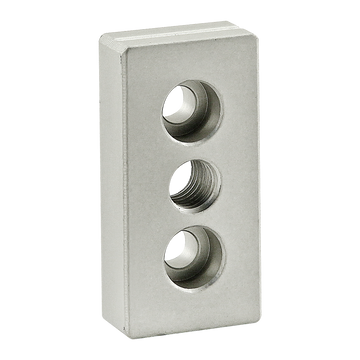 25-2137 -  25 Series 3 Hole - Center Tap Base Plate - 25mm x 50mm with M10 Tap
