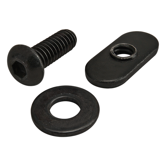 3371 -  Bolt Assembly: 1/4-20 x .750" Black BHSCS with Washer and Slide-In Economy T-Nut - Centered Thread - Black Zinc