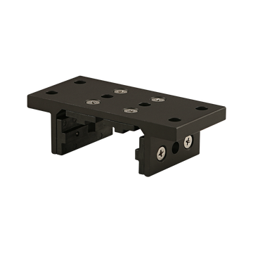 6423-BLACK -  10 Series 4 Slot Mount - Double Flange Short Standard Linear Bearing with Brake Holes