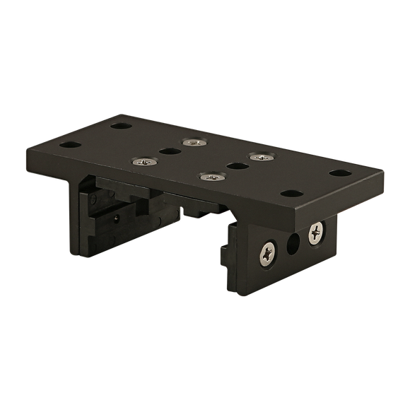 25-6423-BLACK -  25 Series 4 Slot Mount - Double Flange Short Standard Linear Bearing with Brake Holes