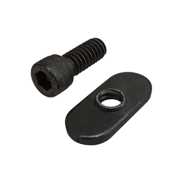 3493 -  Bolt Assembly: 1/4-20 x .625" Black SHCS and Slide-In Economy T-Nut - Centered Thread - Black Zinc