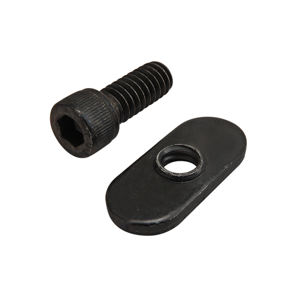 3493 -  Bolt Assembly: 1/4-20 x .625" Black SHCS and Slide-In Economy T-Nut - Centered Thread - Black Zinc