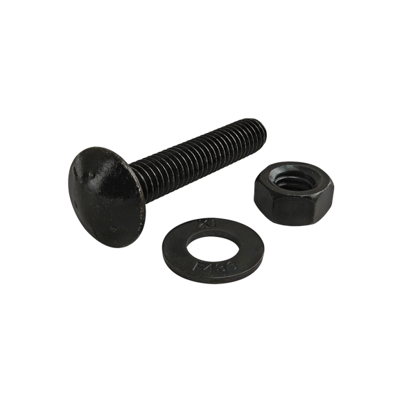 3153 -  Bolt Assembly: 5/16-18 x 1.750" Black Slide-In Flanged Economy T-Slot Stud with Washer and Hex Nut - Black Zinc