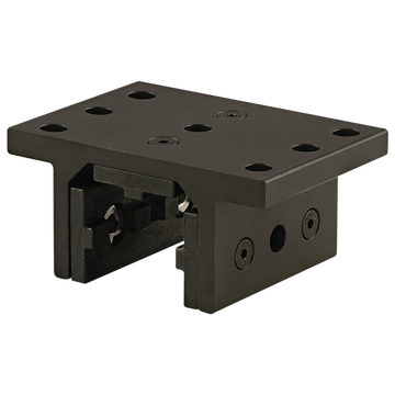 45-6525-BLACK -  45 Series 3 Slot Mount - Double Flange Short High-Cycle Linear Bearing with Brake Holes