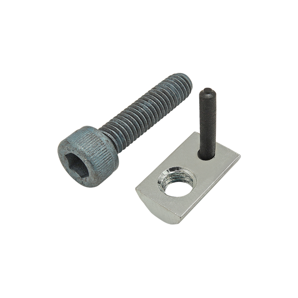 75-3446 -  Bolt Assembly: M6 x 25.00mm Blue SHCS with Roll-In T-Nut with Flex Handle - Bright Zinc