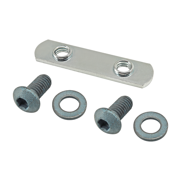 75-3511 -  Bolt Assembly: (2) M6 x 12.00mm Blue BHSCS with (2) Washer and Double Slide-In Economy T-Nut - Bright Zinc