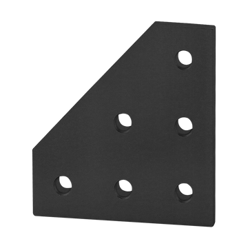 4061-BLACK -  10 Series 6 Hole - 90 Degree Angled Squared Flat Plate