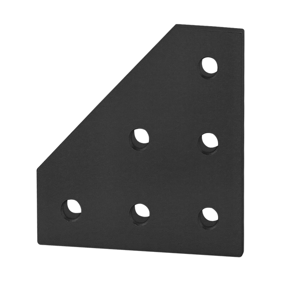 4061-BLACK -  10 Series 6 Hole - 90 Degree Angled Squared Flat Plate