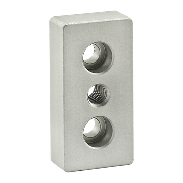 2124 -  10 Series 3 Hole - Center Tap Base Plate: 1.00" x 2.00" with 5/16-18 Tap