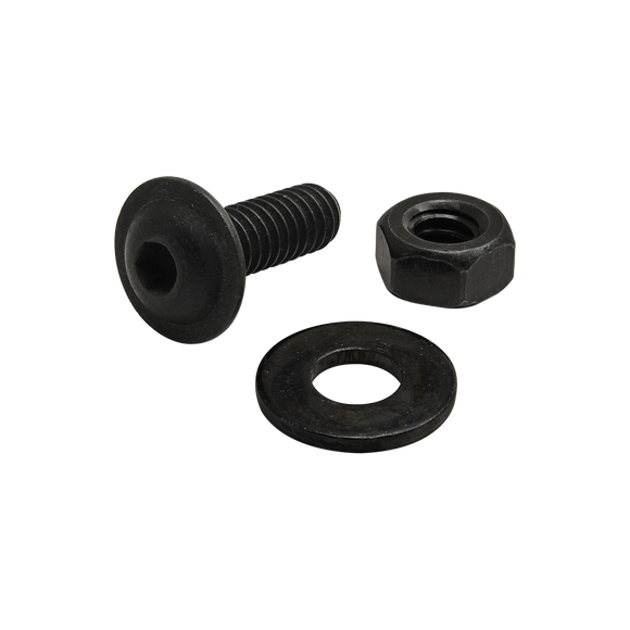 3004 -  Bolt Assembly: 1/4-20 x .750" Black FBHSCS with Washer and Hex Nut - Black Zinc