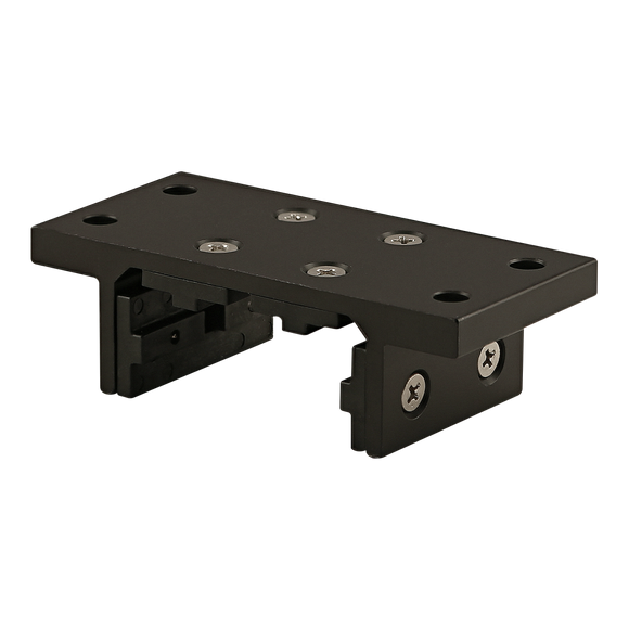6723-BLACK -  10 Series 4 Slot Mount - Double Flange Short Standard Linear Bearing