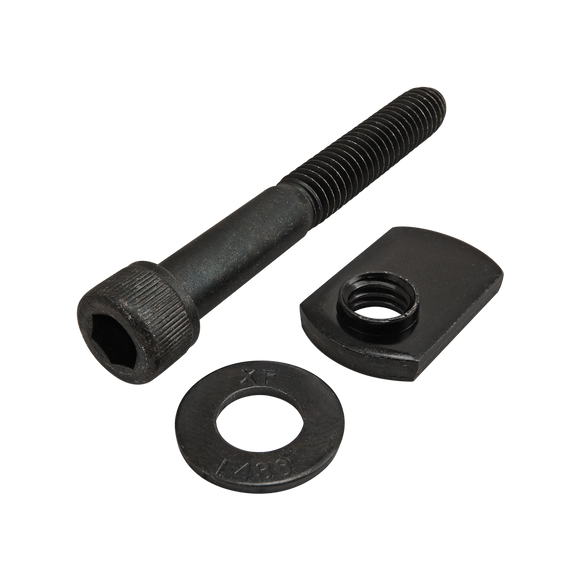 3428 -  Bolt Assembly: 5/16-18 x 2.500" Black SHCS with Washer and Slide-In Economy T-Nut - Offset Thread - Black Zinc