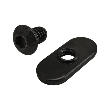 3416 -  Bolt Assembly: 1/4-20 x .375" Black BHSCS with Slide-In Economy T-Nut - Centered Thread - Black Zinc