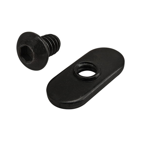 3416 -  Bolt Assembly: 1/4-20 x .375" Black BHSCS with Slide-In Economy T-Nut - Centered Thread - Black Zinc