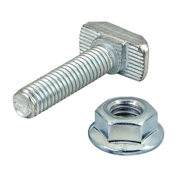 75-3636 -  M6 x 25.00mm Drop-In T-Slot Stud with Flanged Hex Nut