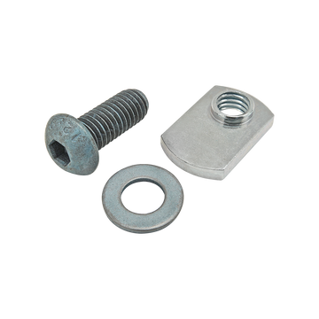 75-3426 -  Bolt Assembly: M8 x 20.00mm Blue BHSCS with Washer and Slide-In Economy T-Nut - Offset Thread - Bright Zinc