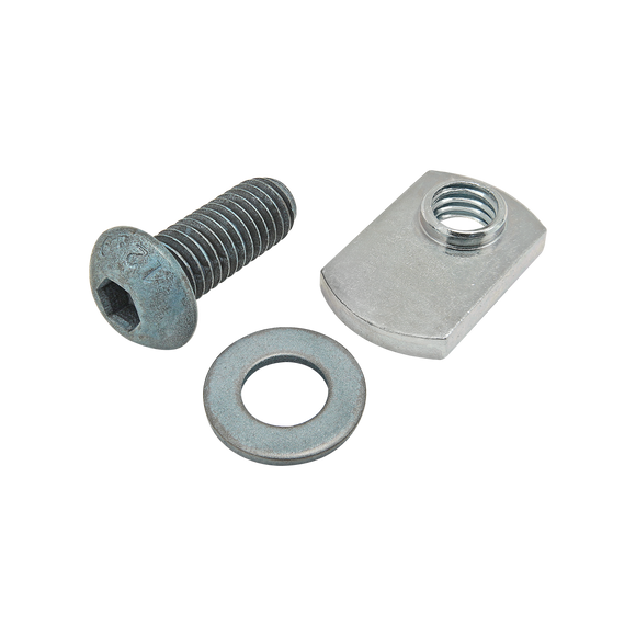 75-3426 -  Bolt Assembly: M8 x 20.00mm Blue BHSCS with Washer and Slide-In Economy T-Nut - Offset Thread - Bright Zinc