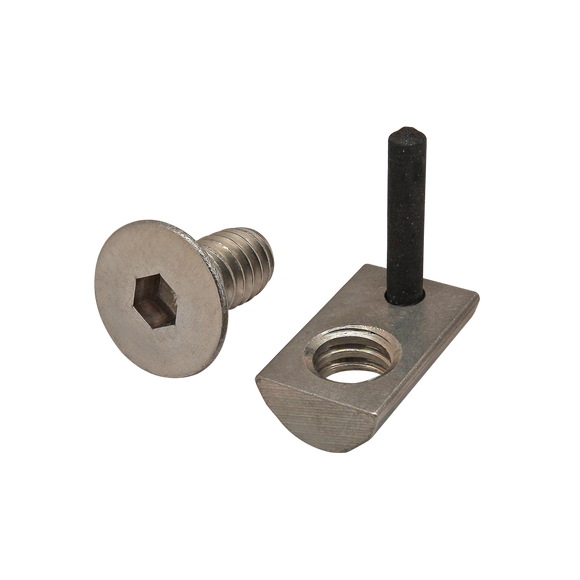 3639 -  Bolt Assembly: SS 1/4-20 x .500" FHSCS and Roll-In T-Nut with Flex Handle