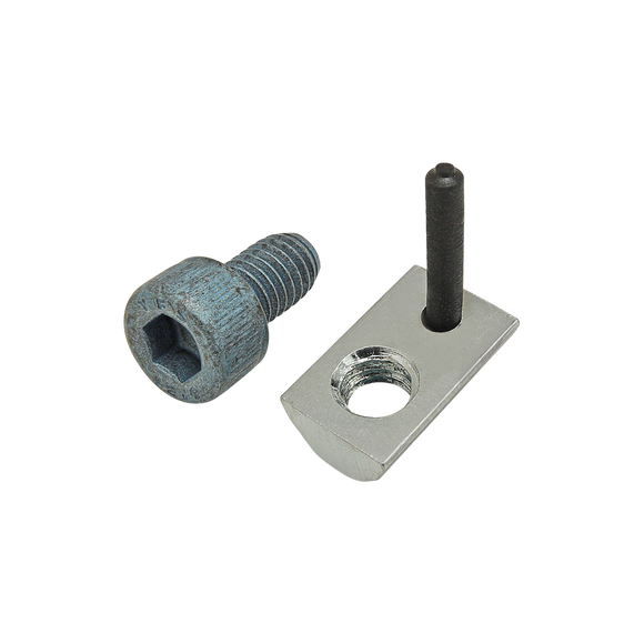 75-3442 -  Bolt Assembly: M6 x 10.00mm Blue SHCS with Roll-In T-Nut with Flex Handle - Bright Zinc