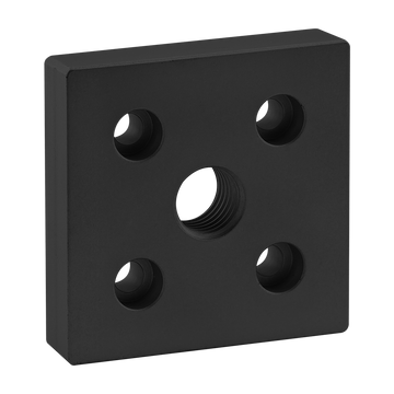 40-2366-BLACK -  40 Series 5 Hole - Center Tap Base Plate - 80mm x 80mm with M20 Tap