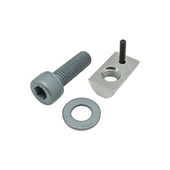 75-3465 -  Bolt Assembly: M8 x 25.00mm Blue SHCS with Washer and Roll-In T-Nut with Flex Handle - Bright Zinc