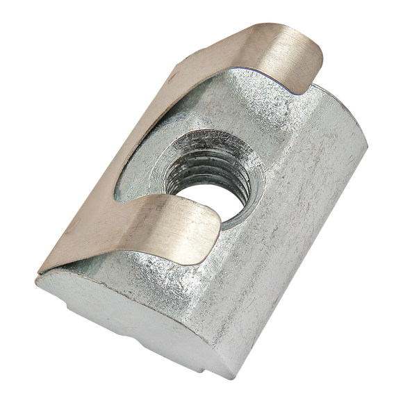 13091 -  M5 Short Self-Aligning Roll-in T-Nut with Spring Leaf