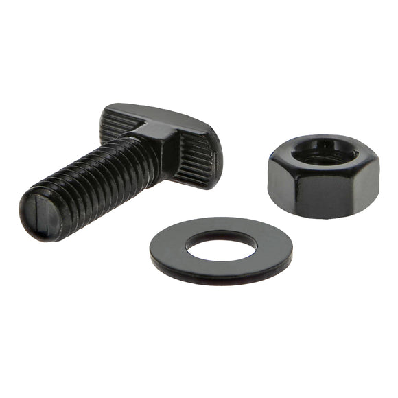 3301 -  Bolt Assembly: 5/16-18 x 1.000" Black Drop-In T-Slot Stud with Washer and Hex Nut - Black Zinc