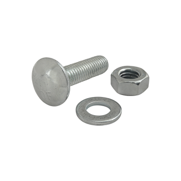 75-3502 -  Bolt Assembly: M8 x 30.00mm Bright Slide-In Flanged Economy T-Slot Stud with Washer and Hex Nut - Bright Zinc