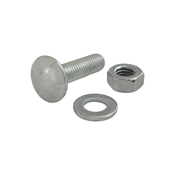 75-3502 -  Bolt Assembly: M8 x 30.00mm Bright Slide-In Flanged Economy T-Slot Stud with Washer and Hex Nut - Bright Zinc