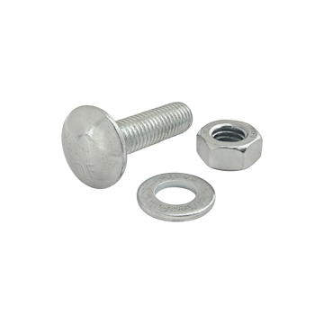 3882 -  Bolt Assembly: M8 x 30.00mm Bright Slide-In Flanged Economy T-Slot Stud with Washer and Hex Nut - Bright Zinc