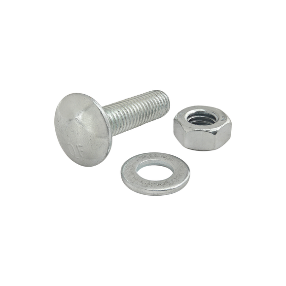 3882 -  Bolt Assembly: M8 x 30.00mm Bright Slide-In Flanged Economy T-Slot Stud with Washer and Hex Nut - Bright Zinc