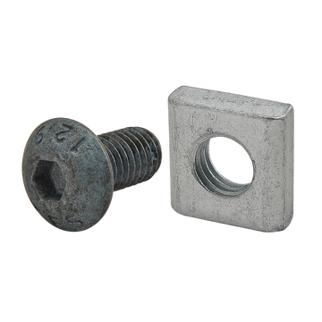 75-3656 -  Bolt Assembly: M5 x 10mm Blue BHSCS with Slide-In Economy T-Nut - Bright Zinc