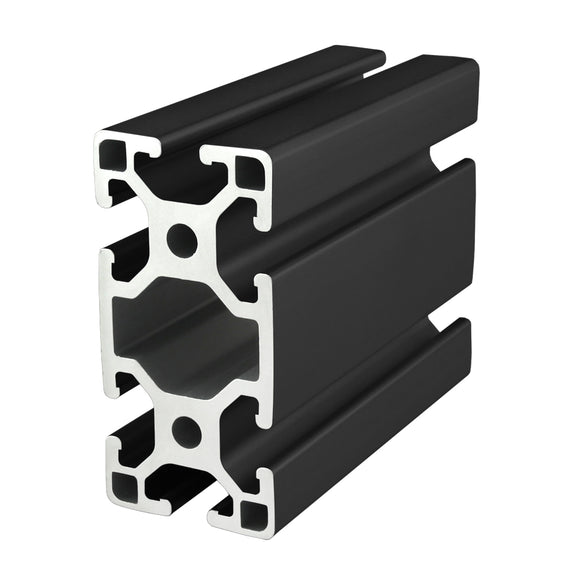 40-4080-LITE-BLACK-6.05M -  40mm X 80mm LITE T-SLOTTED EXT 6.05M BAR BLACK ANODIZE