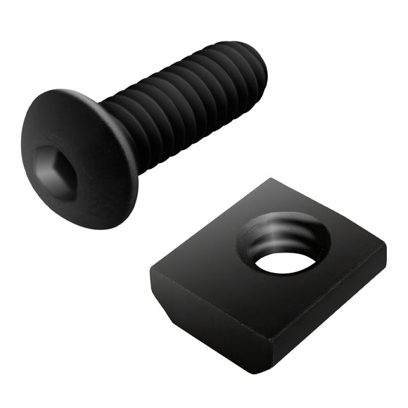 3479 -  Bolt Assembly: 1/4-20 x .750" Black BHSCS and Standard Slide-In T-Nut - Black Zinc