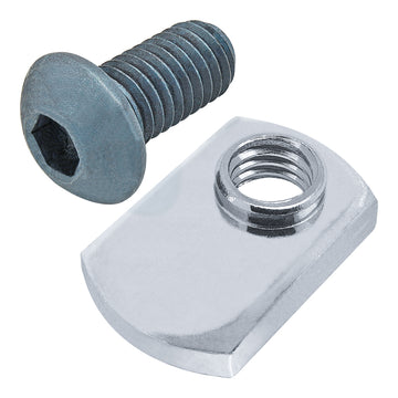 75-3422 -  Bolt Assembly: M8 x 16.00mm Blue BHSCS with Slide-In Economy T-Nut - Offset Thread - Bright Zinc